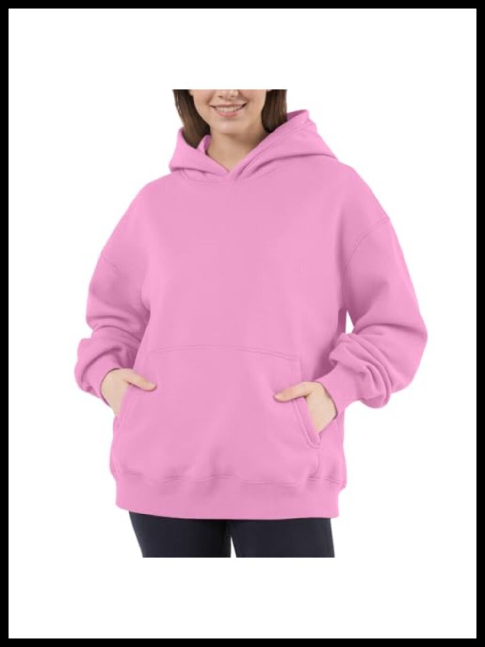 Oversized Fleece-Lined Pullover Hoodie Sweatshirt with Pocket Long Sleeve